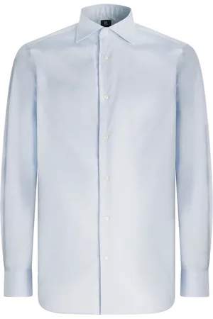 Boggi Milano Heren, Overhemden, Blauw, Maat: 2XL Katoen