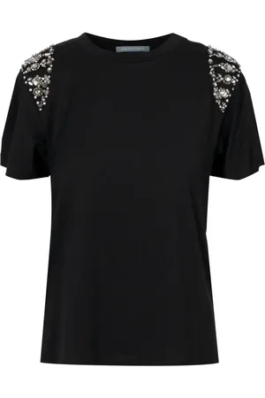 Alberta Ferretti Dames, Tops, Zwart, Maat: M Katoen