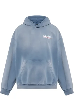 Balenciaga Heren, Sweatshirts & Hoodies, Blauw, Maat: 2XS Katoen