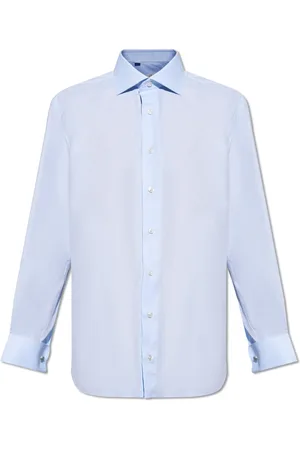 BRIONI Heren, Overhemden, Blauw, Maat: L Katoen