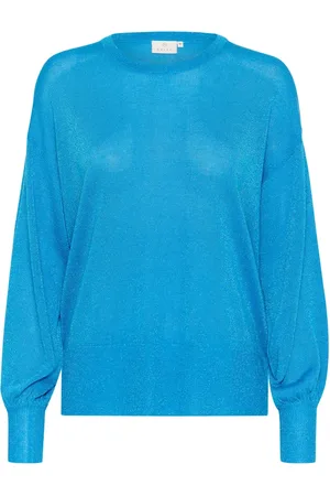 Kaffe Dames, Truien, Blauw, Maat: 2XL Acryl