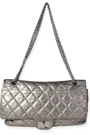 CHANEL Dames, Pre-owned, Grijs, Maat: ONE Size Leer