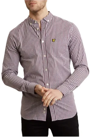 Lyle & Scott Heren, Overhemden, Paars, Maat: S Katoen