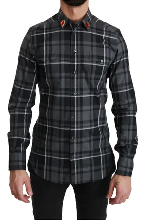 Dolce & Gabbana Heren, Overhemden, Grijs, Maat: XS Katoen