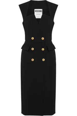 Moschino Dames, Jurken, Zwart, Maat: S Leer