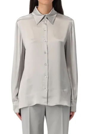 Alberta Ferretti Dames, Blouses & Shirts, Grijs, Maat: XS Satijn