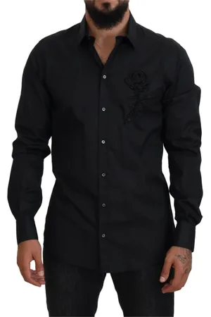 Dolce & Gabbana Heren, Overhemden, Zwart, Maat: S Katoen