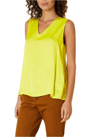 Manila Grace Dames, Tops, Geel, Maat: L Viscose
