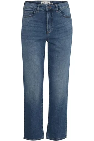 Ichi Dames, Jeans, Blauw, Maat: W28 Katoen