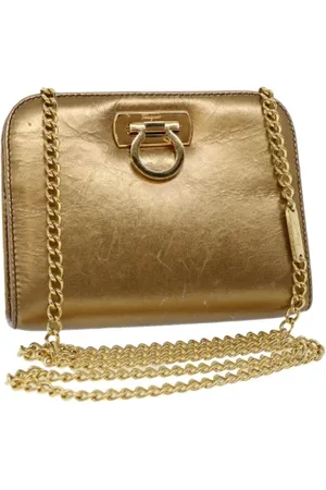 Salvatore Ferragamo Dames, Pre-owned, Geel, Maat: ONE Size Leer