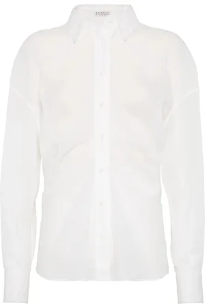 Brunello Cucinelli Dames, Blouses & Shirts, Wit, Maat: S