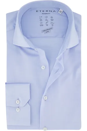 ETERNA Heren, Overhemden, Blauw, Maat: 3XL