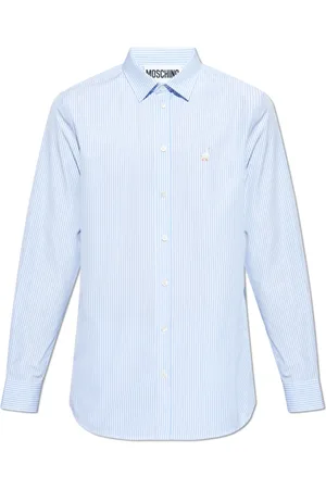 Moschino Heren, Overhemden, Blauw, Maat: L Katoen