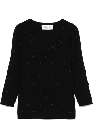 Blugirl Dames, Truien, Zwart, Maat: S Viscose