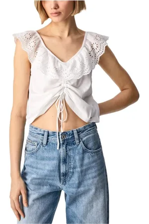 Pepe Jeans Dames, Tops, Wit, Maat: L Katoen