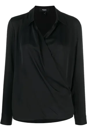 THEORY Dames, Blouses & Shirts, Zwart, Maat: M