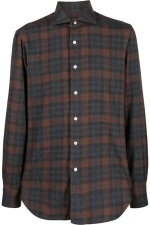 BARBA Heren, Overhemden, Grijs, Maat: 4XL Katoen