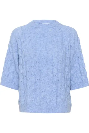 Kaffe Dames, Truien, Blauw, Maat: 2XL Wol