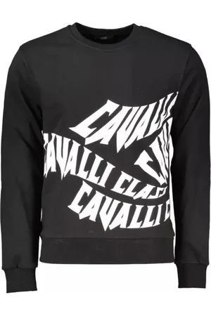 Roberto Cavalli Heren, Sweatshirts & Hoodies, Zwart, Maat: L Katoen