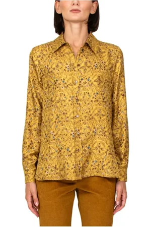 MOMONÍ Dames, Blouses & Shirts, Geel, Maat: M Zijde