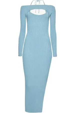 Simkhai Dames, Jurken, Blauw, Maat: XS Nylon