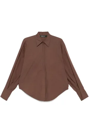 FEDERICA TOSI Dames, Blouses & Shirts, Bruin, Maat: XS