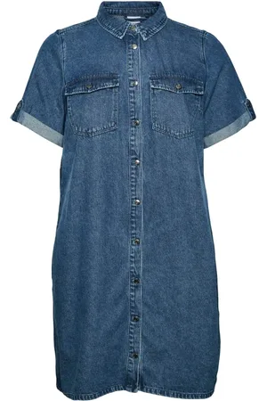 VERO MODA Dames, Jurken, Blauw, Maat: 2XL Denim