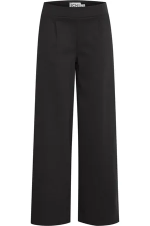 Ichi Dames, Broeken, Zwart, Maat: S Viscose