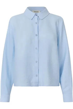 Modstrom Dames, Blouses & Shirts, Blauw, Maat: XL Nylon