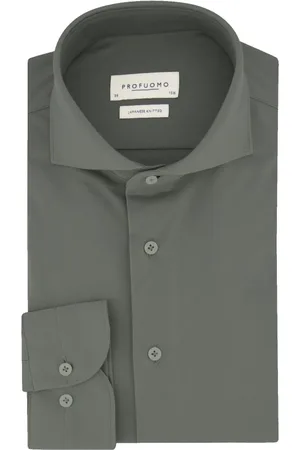 Profuomo Heren, Overhemden, Groen, Maat: S