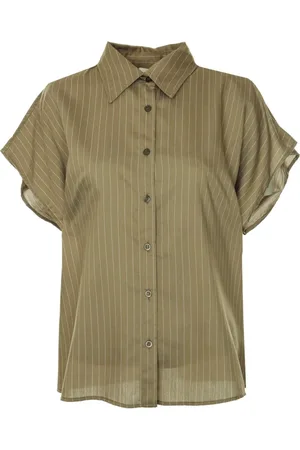 American Vintage Dames, Blouses & Shirts, Groen, Maat: M/L Leer