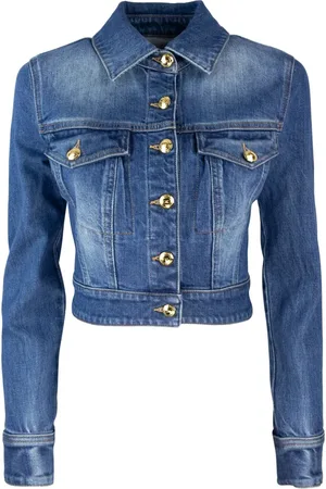 Elisabetta Franchi Dames, Jassen, Blauw, Maat: M Katoen