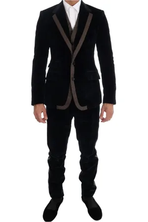 Dolce & Gabbana Heren, Pakken, Blauw, Maat: S Velours