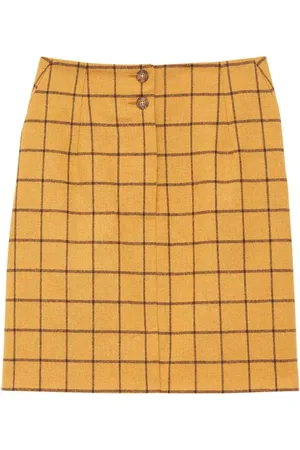 Inès de la Fressange Dames, Rokken, Geel, Maat: XS Wol