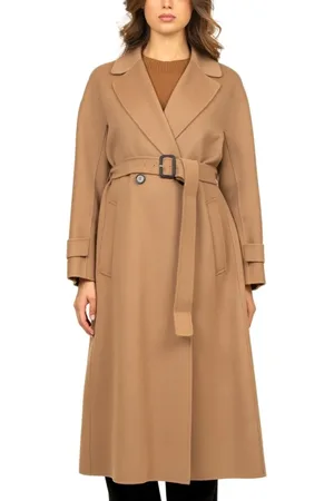 Max Mara Dames, Mantels, Bruin, Maat: M Wol