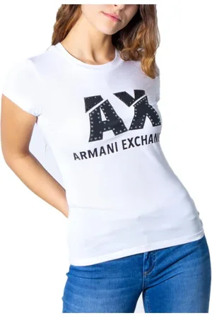 Armani Exchange Dames, Tops, Wit, Maat: S Katoen