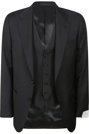 CARUSO Heren, Pakken, Blauw, Maat: M Wol