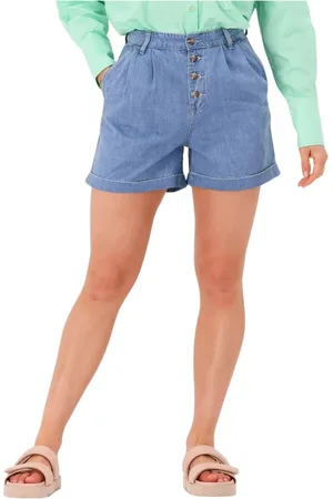 Object Dames, Korte broeken, Blauw, Maat: XS Denim