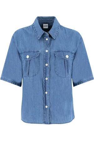 Aspesi Dames, Blouses & Shirts, Blauw, Maat: M Katoen