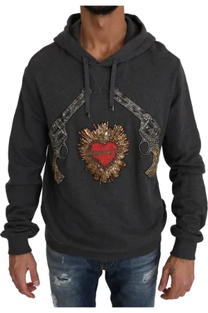 Dolce & Gabbana Heren, Sweatshirts & Hoodies, Grijs, Maat: 2XL Katoen
