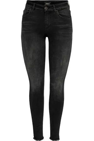 ONLY Dames, Jeans, Zwart, Maat: M L32 Katoen