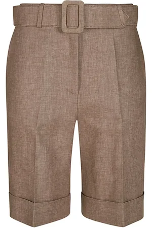 ELEVENTY Dames, Korte broeken, Bruin, Maat: 2XS Linnen