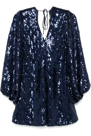 ROTATE Dames, Jurken, Blauw, Maat: S Poliester