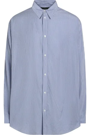 Balenciaga Heren, Overhemden, Blauw, Maat: S Katoen