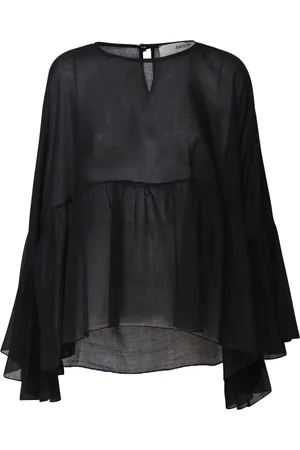 AKEP Dames, Blouses & Shirts, Zwart, Maat: XS Katoen
