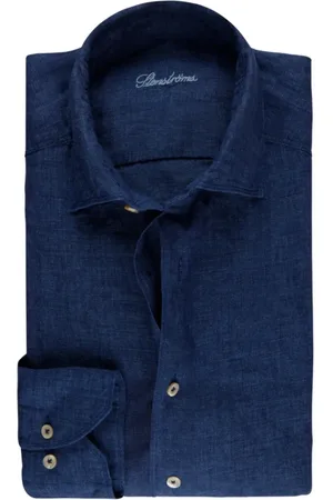 Stenströms Heren, Overhemden, Blauw, Maat: L Linnen