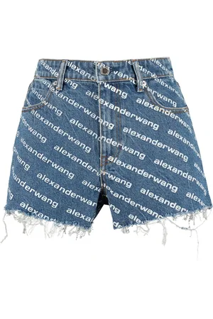 Alexander Wang Dames, Korte broeken, Blauw, Maat: W24 Denim