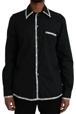 Dolce & Gabbana Heren, Overhemden, Zwart, Maat: XL Katoen