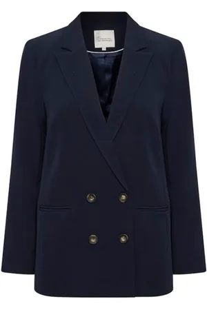 My Essential Wardrobe Dames, Jassen, Blauw, Maat: 2XL Wol