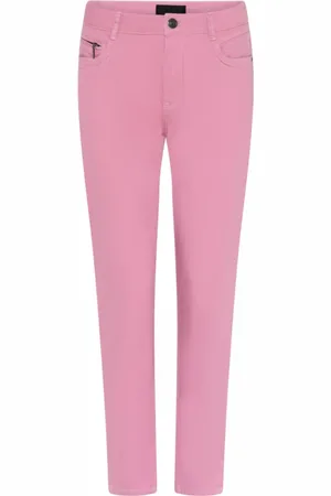 C.ro Dames, Jeans, Roze, Maat: 2XL Katoen